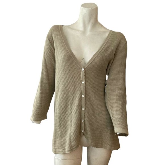 Tommy Bahama Sweaters | Tommy Bahama Cardigan Sweater Flannel Light Brown Womens Size Large | Color: Brown | Size: L | Dynastysrockx's Closet